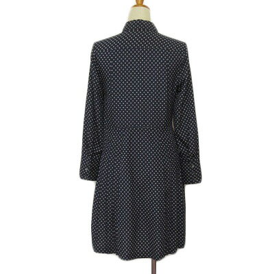 【中古】バナナリパブリック BANANA REPUBLIC シャツワンピース 小花柄 長袖 0 紺 ネイビー レディース 【ベクトル 古着】 240303
