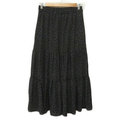 【中古】スタディオクリップ Studio Clip ティアードプリントスカート ドット ロング F 黒 ブラック レディース 【ベクトル 古着】 240303 【中古】スタディオクリップ Studio Clip ティアードプリントスカート ドット ロング F 黒 ブラック レディース 【ベクトル 古着】 240303