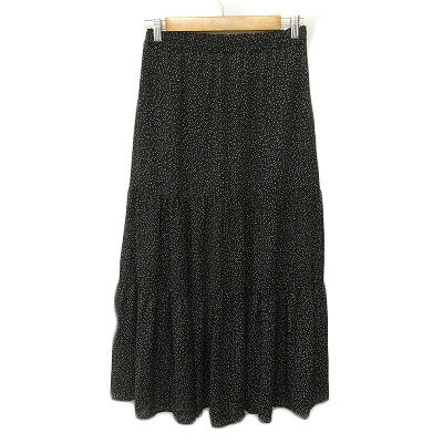 【中古】スタディオクリップ Studio Clip ティアードプリントスカート ドット ロング F 黒 ブラック レディース 【ベクトル 古着】 240303