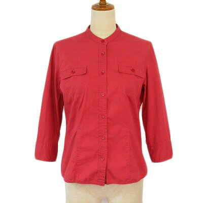 樂天商城 - 【中古】エディーバウアー EDDIE BAUER シャツ バンドカラー 七分袖 ストレッチ PS 赤 レッド レディース 【ベクトル 古着】 240323