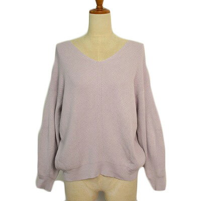 【中古】トッコクローゼット tocco closet Vネックリブニットプルオーバー M ラベンダー レディース 【..