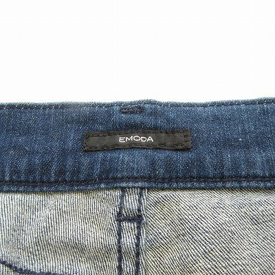 【中古】エモダ EMODA ショートパンツ デニム ロールアップ 1 青 ブルー レディース 【ベクトル 古着】 240512