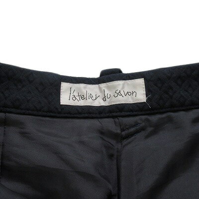 【中古】アトリエドゥサボン l'atelier du savon パンツ テーパード ジャガード コットン F 紺 ネイビー レディース 【ベクトル 古着】 240523