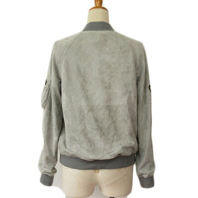 【中古】イタリヤ 伊太利屋 ジャケット ブルゾン MA1 ワッペン 7 グレー レディース 【ベクトル 古着】 240602