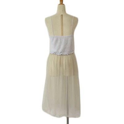 【中古】ローズバッド ROSE BUD ワンピース キャミワンピ ドッキング ニット チュール F グレー レディース 【ベクトル 古着】 240616