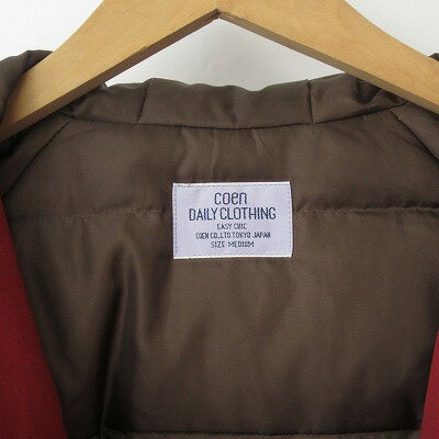 【中古】コーエン coen ダウンジャケット フード M 赤 レッド メンズ 【ベクトル 古着】 240721