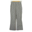 【中古】ザラ ZARA パンツ レギパン ギンガムチェック フレア ブーツカット L 黒 ブラック レディース 【ベクトル 古着】 240904