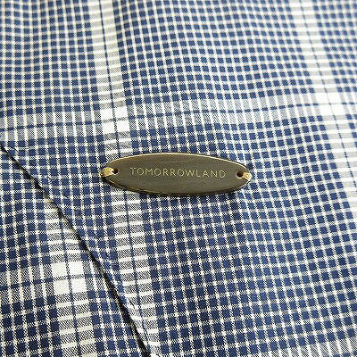 【中古】トゥモローランド TOMORROWLAND サマージャケット チェック コットン シルク 44 紺 ネイビー メンズ 【ベクトル 古着】 240903