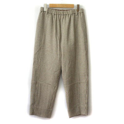 【中古】Ante Meridiem アンテメリディアン イージーパンツ 千鳥格子 ウール アンゴラ F 茶 ブラウン レディース 【ベクトル 古着】 241002