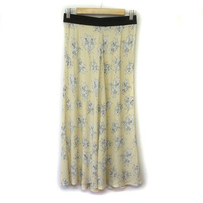 【中古】バイ マレーネ ビルガー BY MALENE BIRGER スカート フレア 花柄 ロング レーヨン 34 アイボリー レディース 【ベクトル 古着】 241013