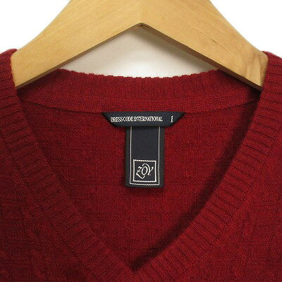 【中古】ZOY ゾーイ ゴルフ セーター ニット Vネック 刺繍 1 赤 レッド メンズ 【ベクトル 古着】 241017