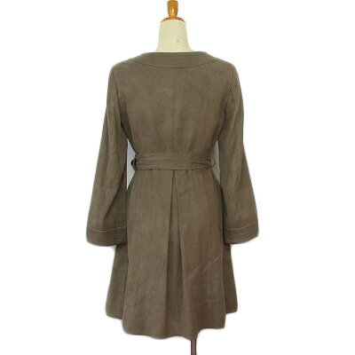 【中古】アンタイトル UNTITLED コート ノーカラー タック ベルト 2 茶 ブラウン レディース 【ベクトル 古着】 241107