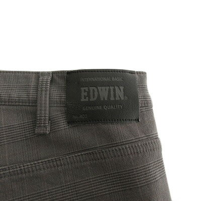 【中古】エドウィン EDWIN E403W 大きいサイズ パンツ FLEX WARM チェック ストレート 38 グレー メンズ 【ベクトル 古着】 241203