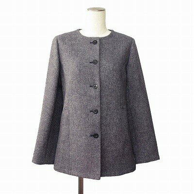 【中古】エディーバウアー EDDIE BAUER ジャケット ノーカラー ロング PXS 紺 ネイビー レディース 【ベクトル 古着】 250112