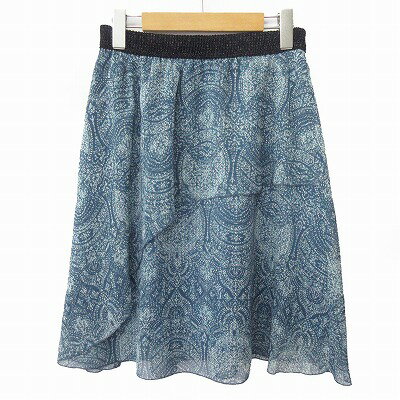 【中古】ケーティー キヨコ タカセ K.T KIYOKO TAKASE スカート シフォン フリル 総柄 11 青 ブルー レディース 【ベクトル 古着】 250115