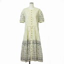 【中古】メイソングレイ MAYSON GREY レトロ シャツワンピース 花柄 ノーカラー レース コットン M アイボリー レディース 【ベクトル 古着】 250329(4)