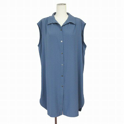 【中古】ダーマコレクション dama collection ロングシャツ チュニック オープンカラー 開襟 ノースリーブ 15R 青 ブルー レディース 【ベクトル 古着】 250410 【中古】ダーマコレクション dama collection ロングシャツ チュニック オープンカラー 開襟 ノースリーブ 15R 青 ブルー レディース 【ベクトル 古着】 250410
