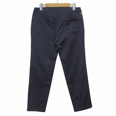 【中古】アダバット adabat ゴルフ パンツ ストレッチ スパンコールロゴ 40 紺 レディース 【ベクトル 古着】 250420