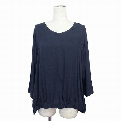 【中古】エウルキューブ eur3 ブラウス ドルマンスリーブ 15 紺 ネイビー レディース 【ベクトル 古着】 250509