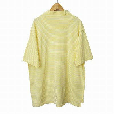 【中古】ルコックスポルティフ le coq sportif QG1865 ゴルフ Tシャツ ボーダー 半袖 LL 黄 イエロー メンズ 【ベクトル 古着】 250514