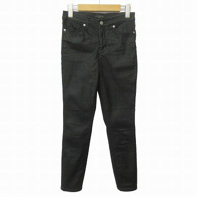 【中古】バナナリパブリック BANANA REPUBLIC パンツ スキニー ストレッチ ポリウレタンコーティング コットン ポリエステル 26 ブラック 黒 レディース 【ベクトル 古着】 250530(4)