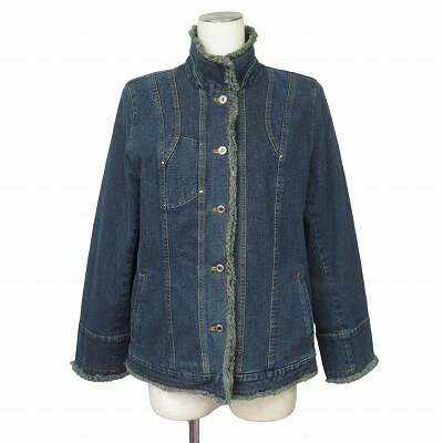 【中古】ノアージュ noa-ge ジャケット デニム スタンドカラー L 青 レディース 【ベクトル 古着】 250..