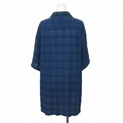 【中古】サマンサモスモス SM2 rhythm シャツ ロング丈 チュニック チェック 半袖 F 青 レディース 【ベクトル 古着】 250717 3