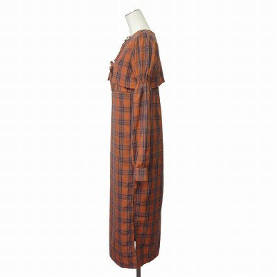 【中古】ジュエティ jouetie ブラウスレイヤードワンピース キャミワンピ ロング ブラウス 長袖 チェック Mオレンジ レディース 【ベクトル 古着】 250717