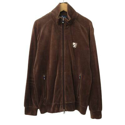 【中古】フィドラ FIDRA ゴルフ トラックジャケット ベロア スタンドカラー フルジ...