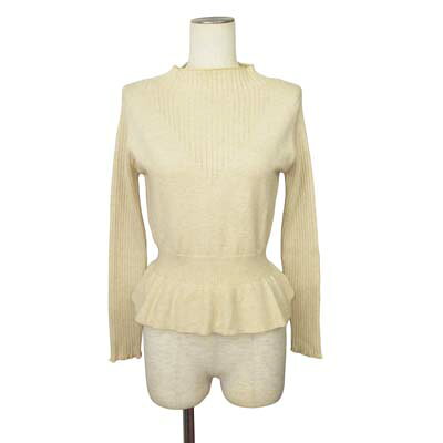 Three-Quarter Knit - 【中古】リゼクシー RESEXXY デザインニットトップス フリル F ベージュ レディース 【ベクトル 古着】 260311