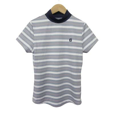 【中古】フットジョイ FootJoy ストライプモックネックシャツ FJW-S21-S07 ゴルフ S 紺 ネイビー レディース 【ベクトル 古着】 260526