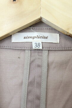 【中古】シンプリシテェ Simplicite ジャケット テーラード 長袖 38 茶 ブラウン /RI7 レディース 【ベクトル 古着】 180802 ブランド古着ベクトルプレミアム店