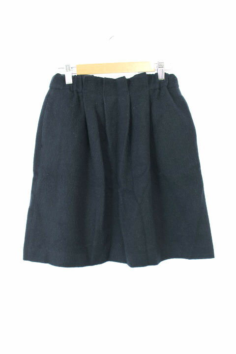 【中古】デサート Dessert スカート フレア ひざ丈 タック ウール アルパカ混 0 紺 ネイビー /MS レディース 【ベクトル 古着】 181212 ブランド古着ベクトルプレミアム店