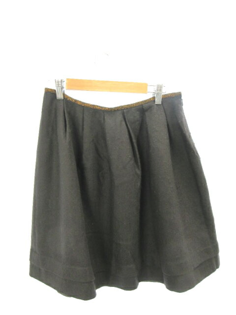 【中古】ドレステリア DRESSTERIOR スカート ギャザー ひざ丈 ジップアップ ウール 緑 グリーン /YT29 レディース 【ベクトル 古着】 181228 ブランド古着ベクトルプレミアム店