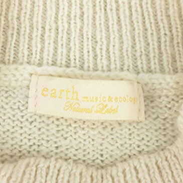 【中古】 アースミュージック&エコロジー EARTH MUSIC & ECOLOGY Natural Label ニット セーター 長袖 ハイネック F ベージュ レディース 【ベクトル 古着】 190422