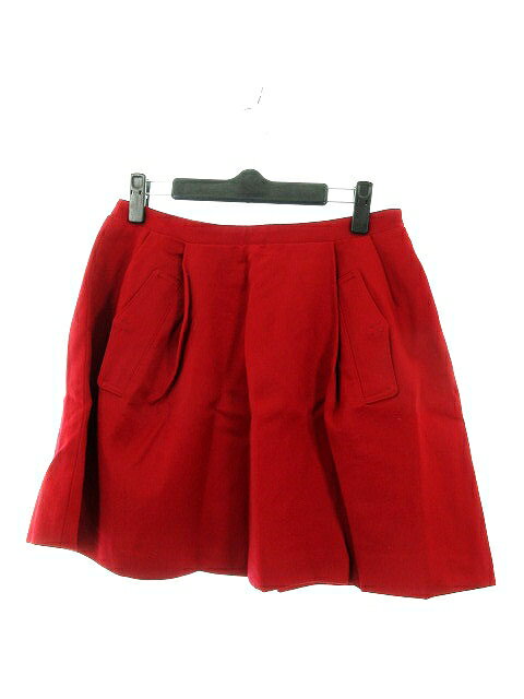 【中古】アダムエロペ Adam et Rope' スカート フレア ミニ 無地 36 赤 レッド /YT レディース 【ベクトル 古着】 190313 ブランド古着ベクトルプレミアム店