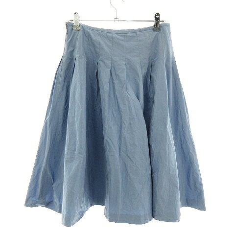 【中古】ミッシェルクラン MICHEL KLEIN スカート フレア ひざ丈 サイドファスナー 薄手 無地 38 青 ブルー ボトムス /MO レディース 【ベクトル 古着】 230411