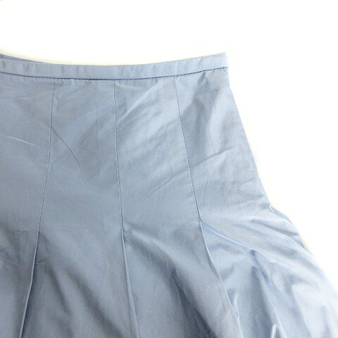 【中古】ミッシェルクラン MICHEL KLEIN スカート フレア ひざ丈 サイドファスナー 薄手 無地 38 青 ブルー ボトムス /MO レディース 【ベクトル 古着】 230411