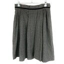 【中古】ボディドレッシングデラックス BODY DRESSING Deluxe スカート フレア ひざ丈 サイドファスナー タック 薄手 チェック 38 グレー...