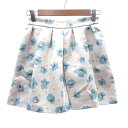 【中古】ジルスチュアート JILL STUART キュロットパンツ ショート タック 花柄 0 ピンクベージュ 青 ブルー /CT レディース 【ベクトル 古着】 210810