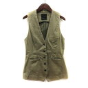 【中古】マウジー moussy ベスト ジレ 前開き 背抜き 1 緑 カーキ /YI レディース 【ベクトル 古着】 231112