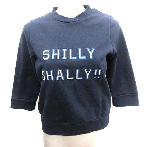 【中古】マーキュリービジュー MercuryBijou トレーナー スウェット 刺繍 七分袖 F 紺 ネイビー /AU レディース 【ベクトル 古着】 240111