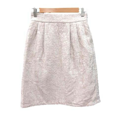 【中古】クチュールブローチ COUTURE BROOCH タイトスカート ひざ丈 タック ベルベット ジャガード地 花柄 38 ピンク /CT レディース 【ベクトル 古着】 240125