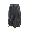 【中古】ニコルクラブ NICOLE CLUB タイトスカート ロング タック ボタン ストライプ ペチコート 黒 ブラック /CT ■MO レディース 【ベクト...