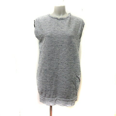 【中古】マウジー moussy チュニック カットソー フレンチスリーブ 総柄 F グレー /YI レディース 【ベクトル 古着】 240313