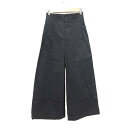 【中古】ルシェルブルー LE CIEL BLEU ワイドパンツ ロング ハイウエスト ボタンフライ 34 黒 ブラック /CT ■MO レディース 【ベクトル ...