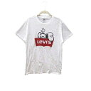 【中古】リーバイス Levi 039 s Tシャツ カットソー クルーネック プリント スヌーピー 半袖 S 白 ホワイト /YK メンズ 【ベクトル 古着】 240326