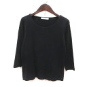 【中古】ドゥクラッセ DoCLASSE カットソー Uネック 七分袖 S 黒 ブラック /MS レディース 【ベクトル 古着】 240321(4)