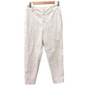 【中古】ロペ ROPE テーパードパンツ ロング ピンタック ストレッチ 麻混 リネン混 38 ライトベージュ /CT レディース 【ベクトル 古着】 2404...