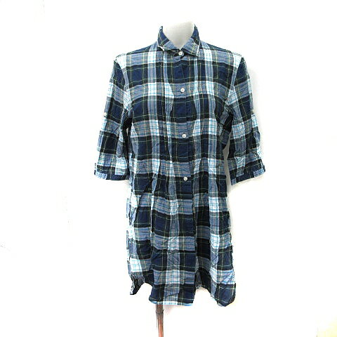【中古】シュカ Shuca シャツワンピース ひざ丈 七分袖 チェック M マルチカラー /YI レディース 【ベクトル 古着】 240425 【中古】シュカ Shuca シャツワンピース ひざ丈 七分袖 チェック M マルチカラー /YI レディース 【ベクトル 古着】 240425